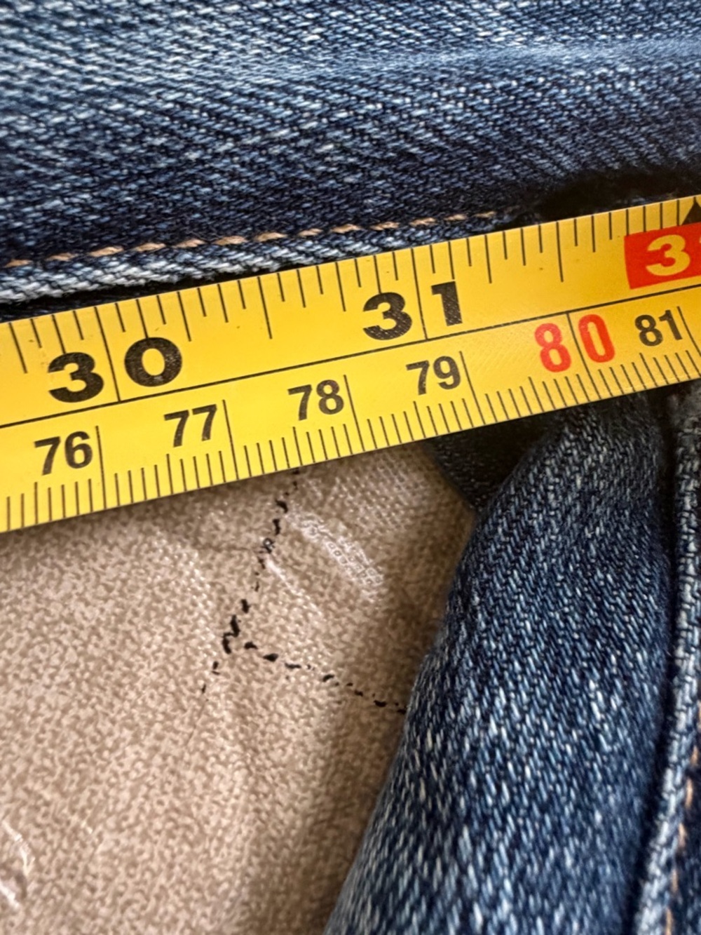 7 For All Mankind True Vintage Distressed Bootcut Low Rise Blue Denim Jeans - Picture 9 of 9